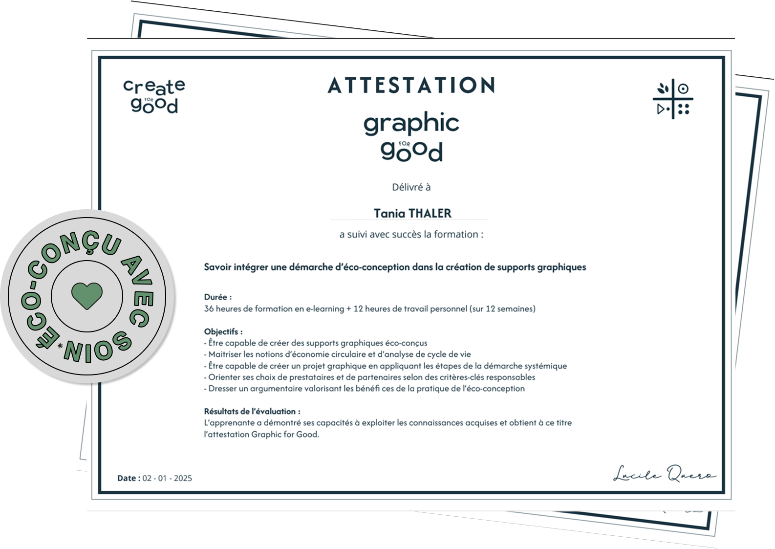 Diplome Create for Good Tania DAO